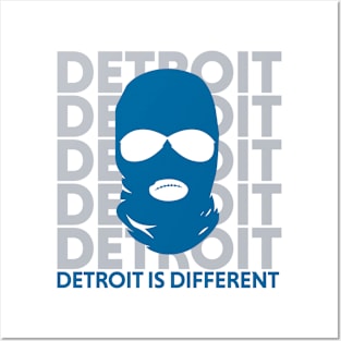 Detroit Is Different // Retro Detroit Villain Blue Ski Mask Posters and Art